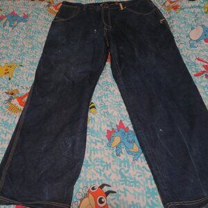 VTG Godbody Denim Urban Mens 40x33 Blue Baggy Carpenter Jeans Painter Distressed